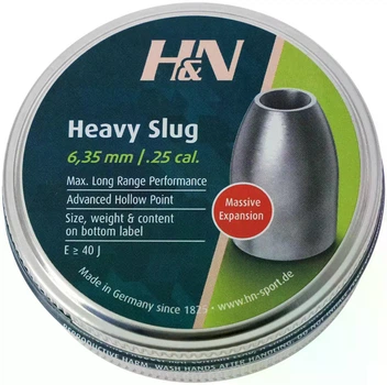 Кулі H&N Slug HP Heavy 6.35 мм (2.72 г / 42 gr) 100 шт, надважкі слаги, для потужної PCP 60-90 Дж