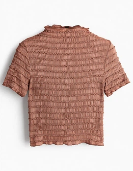 Блуза H&M Ж1125594 (12579800) колір коричневий XXS