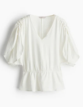 Блуза H&M Ж1125596 (12367180) колір білий (Ж1125596 - 222742)