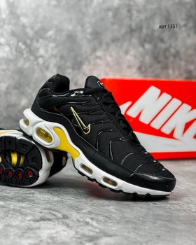 Кросівки Air Max Plus TN 42 (26-26.5 см) Black White Yellow (арт 1351)