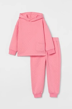 Детский спортивный костюм (худи+штаны) для девочки H&M 134 см Розовый