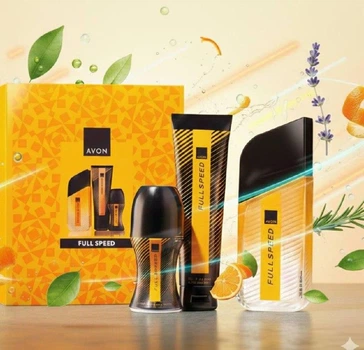 Avon Full Speed мужской парфюмированный набор из 3-х единиц в подарочной коробке