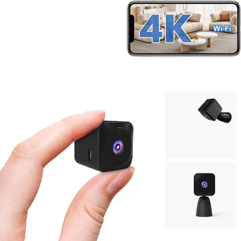 Мини WiFi камера 4K, ночное видение, датчик движения, аккумулятор, угол 150°