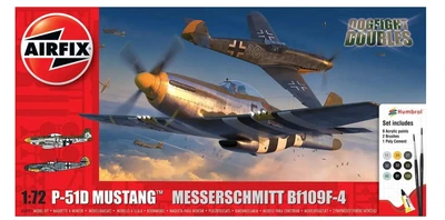 Збірна модель 1:72 літаків P-51D Mustang проти Bf109F-4 Airfix A50193