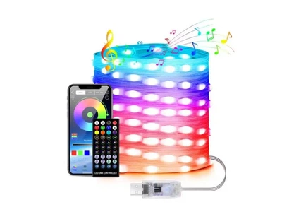 Вуличні вогні 5M Smart Bluetooth App Control Світлодіодна LED гірлянда