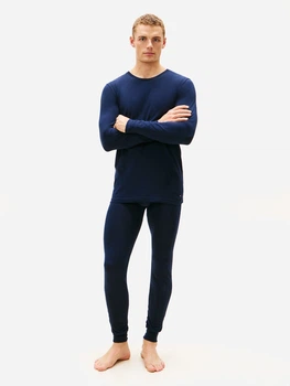 Пижама (лонгслив + легинсы) мужская хлопковая Tommy Hilfiger 114505949 M Синяя (1159859775)