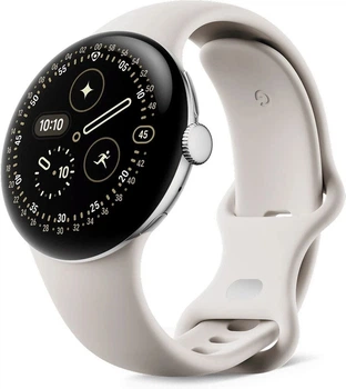 Смарт-годинник Google Pixel Watch 4 41mm Wi-Fi Polished Silver Aluminum case / Porcelain Active Band Refurbished