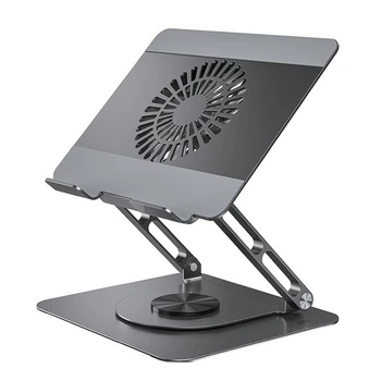 Підставка для ноутбука та MacBook XO C182 Metal Notebook Holder + Lighted Colourful Radiator Grey