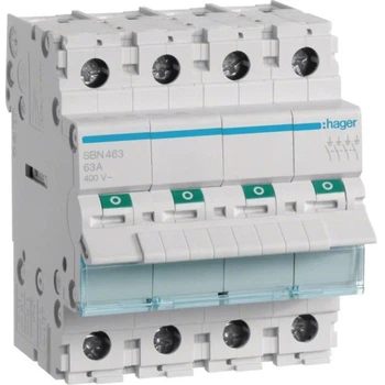 Modułowy rozłącznik izolacyjny Hager 4P 63A 400VAC SBN463 (3250615510235)