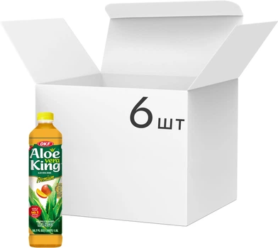 Упаковка фруктового напою OKF Aloe Vera King Mango 1.5 л х 6 шт (884394000064)