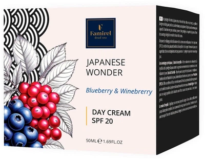 Денний крем Famirel Japanese Wonder Blueberry & Wineberry Чорниця і Винна ягода SPF 20 50 мл (7290114086936)