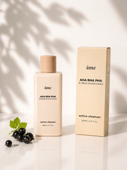 Гель для вмивання Active cleanser з AHA/BHA/PHA кислотами та екстрактом чорної смородини, 200 мл