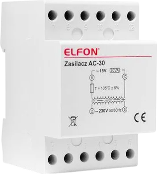 Zasilacz domofonowy  Elfon Optima AC-30 15V 2A (5905668418479)
