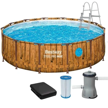 Каркасний басейн Bestway (каркас, чаша, фільтр 3 028 л/год, драбина, тент) 561JM