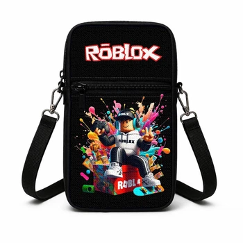 Детская сумка-чехол для телефона Roblox через плечо, водонепроницаемая мини-сумка месенджер (3095)