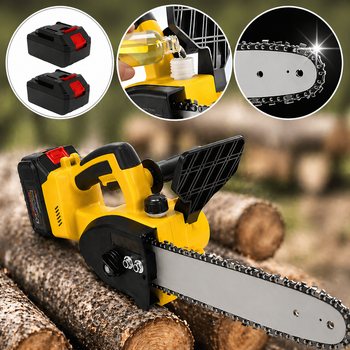 Аккумуляторная цепная пила Electric SAW 16 дюймов + 2 аккумулятора Желтая