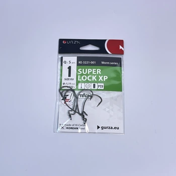 Оффсетный крючок Gurza SUPER LOCK XP # 1 PTF 5 шт.,KE-3221-001