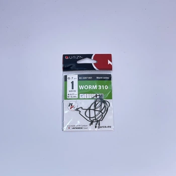 Оффсетный крючок Gurza WORM 310 #1 BN 7 шт ,KE-3207-001