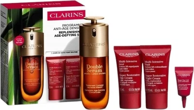 Zestaw do pielęgnacji twarzy Clarins Double Serum and Multi Intensive Serum 50 ml + Krem na dzień 15 ml + Krem na noc 15 ml + Krem pod oczy 3 ml (3666057413377)