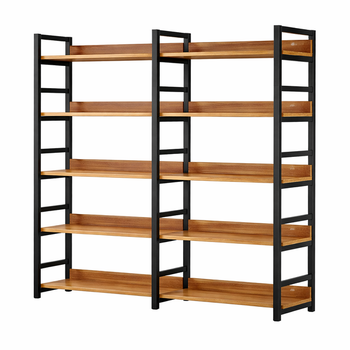 Стелаж книжковий RIAS G633A Loft 5 полиць 100x30x143 см Rosewood-Black (3_08137)