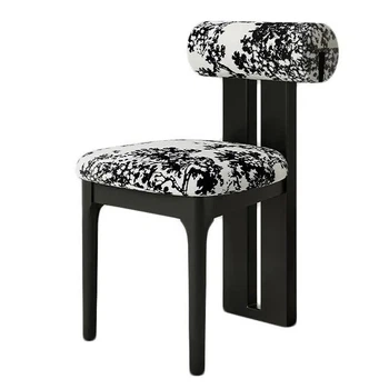 Стул обеденный RIAS NB73A-W&B с узором «слива» Black-White (3_08132)
