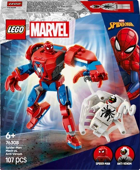 Конструктор LEGO Super Heroes Робот Людини-павука проти Анти-Венома 107 деталей (76308)