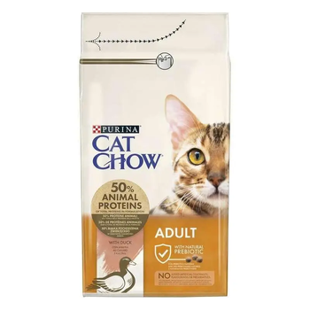 Сухой корм для взрослых котов Cat Chow Adult с уткой 1.5 кг 12292818