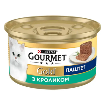 Вологий корм для котів Gourmet Gold паштет з кроликом 85 г 12592114