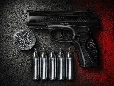 Пневматический пистолет Win Gun C11 305 + 5 шт СО2 + 500 шаров ВВ 4,5 мм