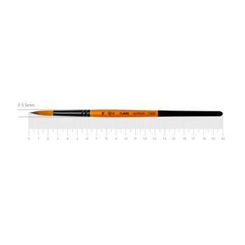 Кисть синтетика круглая FLAME 1368R No10 короткая ручка ROSA