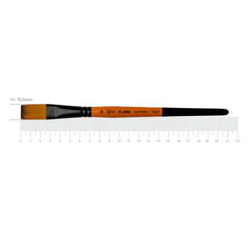 Кисть синтетика плоская FLAME 1368F No16 короткая ручка ROSA