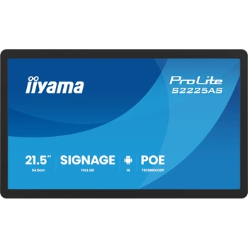 Інформаційний дисплей 21.5" IIYAMA ProLite S2225AS-B1P IPS FHD 500 кд/м² 14 мс Android 14 Black