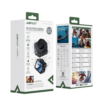 Спорт Камера ACEFAST 4K Waterproof Action Camera X1 |Sony IMX386, Wi-Fi, 2.1"|
