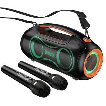 Акустика-караоке HOCO Cool light RGB BT speaker DS67 IPX5 |BT5.4, TWS, USB/AUX/TF, 30Wx2, 8.5h| Black