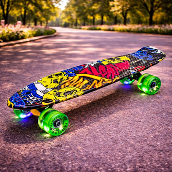 Пенни борд Fish Joker светящиеся колеса
