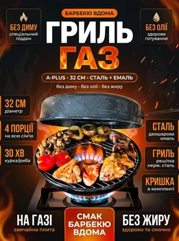 Сковорода для гриля Grill Gas гриль-газ барбекю на плите 32 см A-Plus/А-Плюс