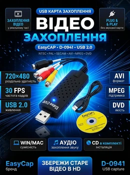 Зовнішня карта для захоплення відео Video Easy CAPture D0941 USB