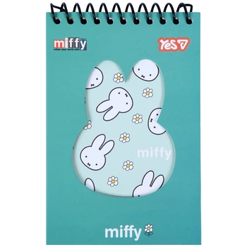 Блокнот YES 100x150мм на спір. 60арк. Miffy Flowers 152249, з фігурною висічкою (клітинка) (30) /152249/