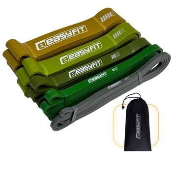 Эспандер петля EasyFit Ranger EF-2654-MG, латекс, набор 5 шт., сопротивление 1-65 кг – для фитнеса, кроссфита и подтягиваний