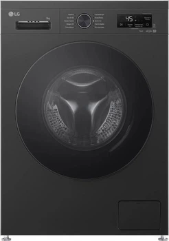 Стиральная машина LG серии 6 Motion™ Steam™ F4Y2VS5JE, фронтальная, полноразмерная, 55 см, 9 кг, 1400, класс А/A/B, 10 программ, пар, инверторный, WiFi, дисплей, черный