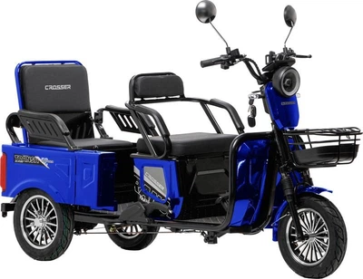 Електричний трицикл Crosser Transit TR-5 PRO LFP (1500W LFP 76.8V 30Ah) - Синий