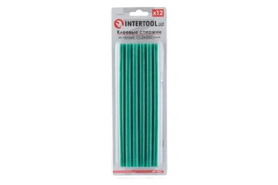 Клеевые стержни универсальные Intertool 11.2 x 200 мм зеленые (в упаковке 12 шт.)