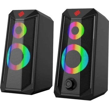 Компьютерные колонки GamePro RGB GS500 Black, 5 Вт, 2.0, питание от USB, LED подсветка, AUX 3.5 мм, черные