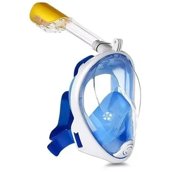 Маска для подводного плавания дайвинга Tribord Easybreath Синяя/ Водолазная маска креплением для камеры (2209)