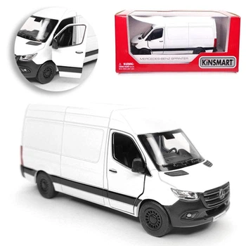 Игрушечная машинка микроавтобус Mercedes-Benz Sprinter детская металлическая коллекционная авто модель игрушка Мерседес Бенц Спринтер с открывающимися дверями и багажником 12.5 см белый