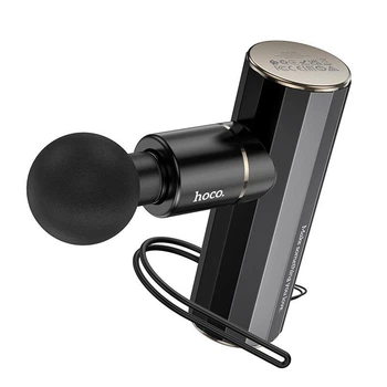 Фитнес-массажер для мышц с 4 насадками Hoco HP50 Electric mini silent Massager Black |10h, 2000mah, Type-C| Черный