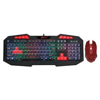 Комплект Проводная Игровая Клавиатура и Проводная Игровая Мышь с RGB подсветкой Набор 2 в 1 XTRIKE ME MK-503 (UA/RU/ENG раскладка/RGB подсветка) Черный
