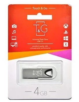 Флеш пам'ять/флеш накопичувач USB 4GB T&G метал 117 чорний