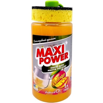 Засіб для миття посуду MAXI POWER Манго 1л рідкий миючий засіб для кухні очищувач посуду