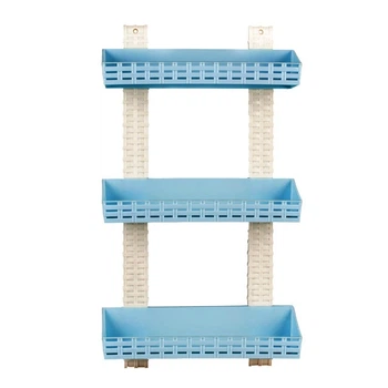 Полиця 3-ярусна пряма для ванної кімнати R-Plastic Ротанг 13300/blue